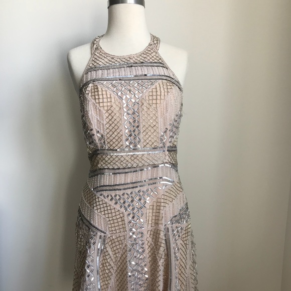 Parker Dresses & Skirts - Parker Leona Blush Beaded Cutout Dress
